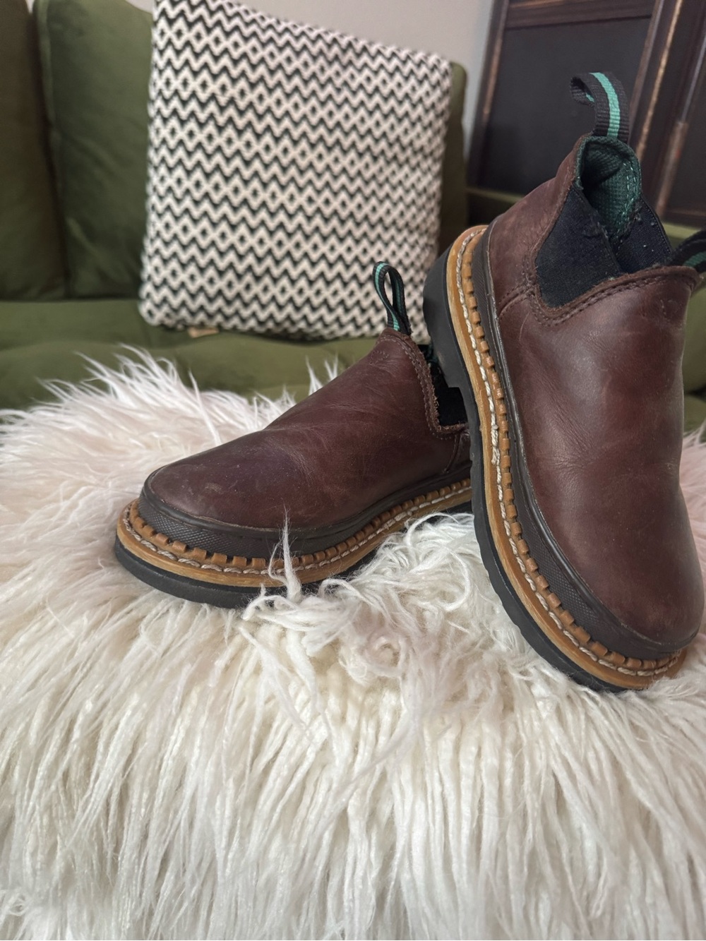 Georgia Boot Kids Brown Leather Pull-On Work Boots
